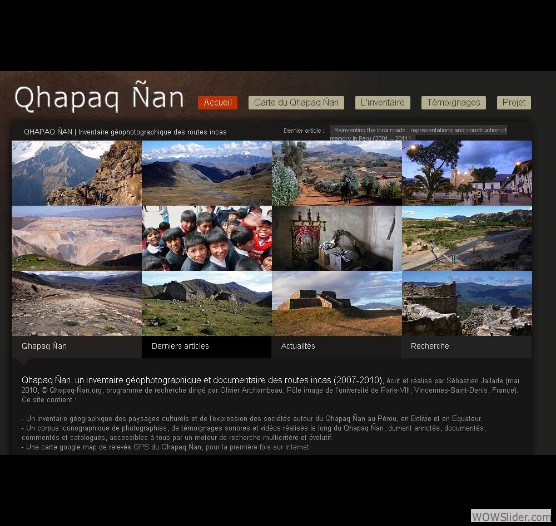 projet internet d'inventaire du Qhapaq Nan